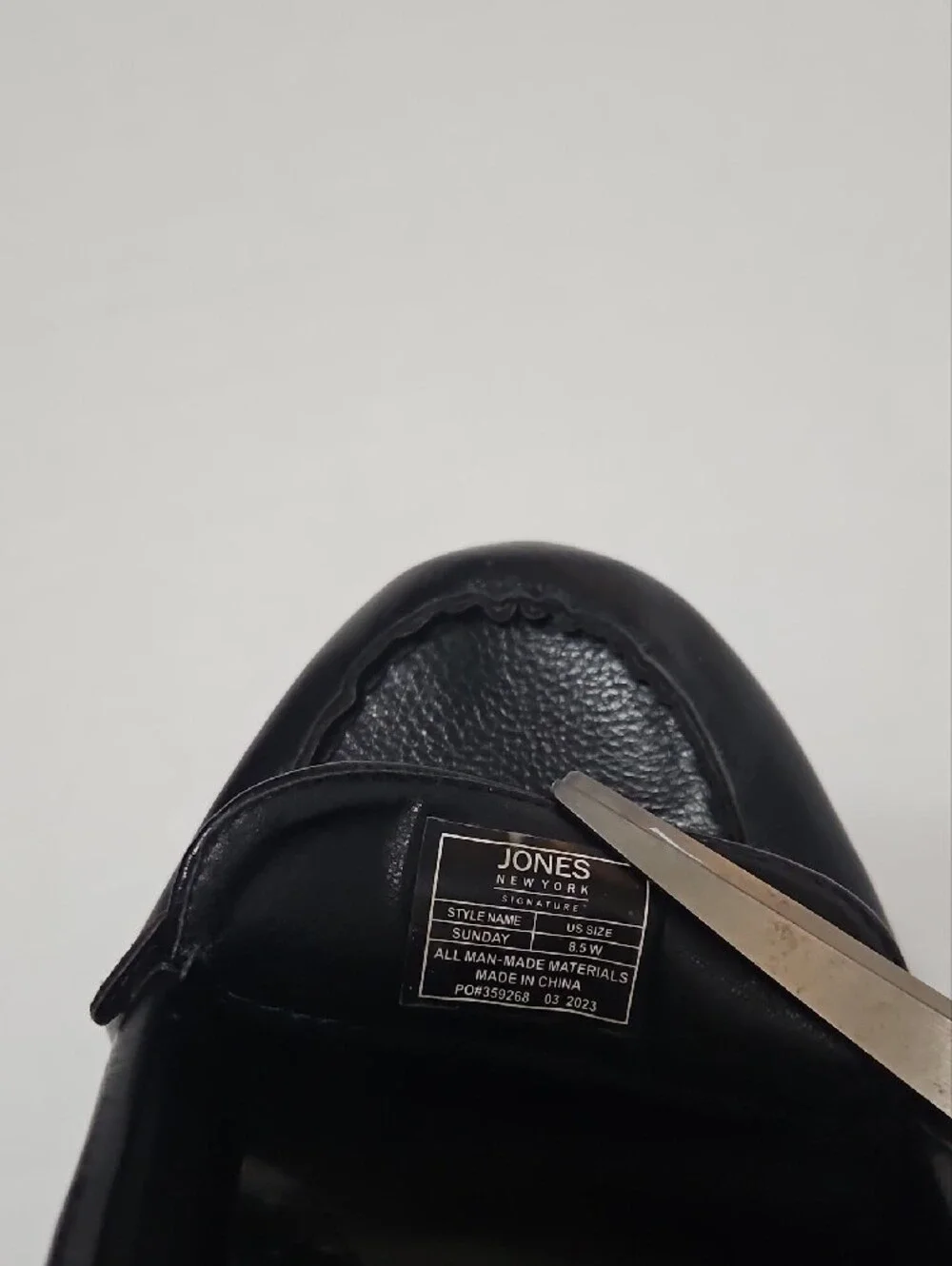 Jones New York Black Leather Slip-On Loafers with Metal Bit Size 8.5W